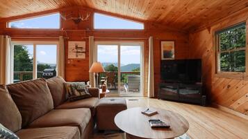 Smart TV, fireplace, video games, DVD player