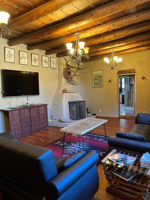 Smart TV, fireplace, video games, table football