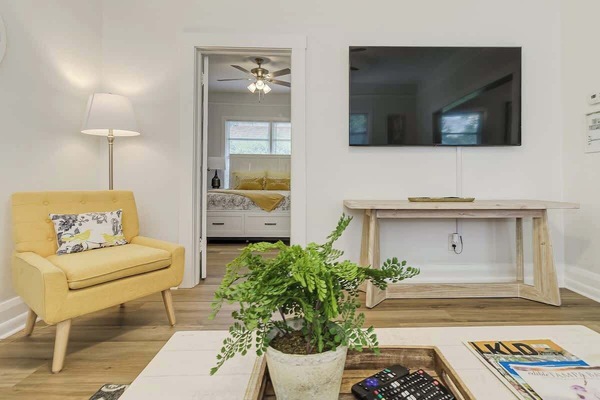 Enjoy TV from the living room on this smart Samsung television.