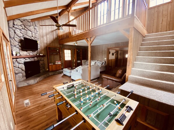 Games room - Pets/Kids love the Jacuzzi @ Large Lakeside Cabin (Talladega)