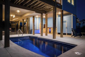 Outdoor pool, a heated pool - Waterfront Home with Panoramic Views in Black Dog Harbor, Salvo, NC  (Salvo)