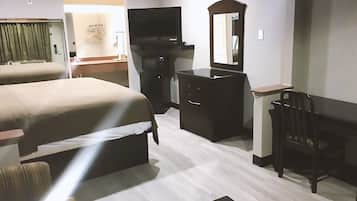 1 King Bed Handicap Non Smoking | Desk, laptop workspace, blackout drapes, iron/ironing board