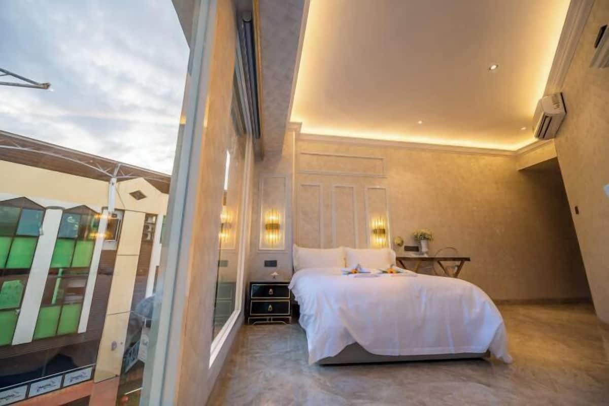 1 habitación y ropa de cama de alta calidad