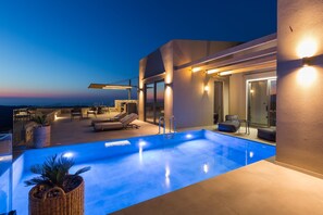 Outdoor pool - Eforasis Villa I, with Heated Spa Whirlpool (Rethymno)