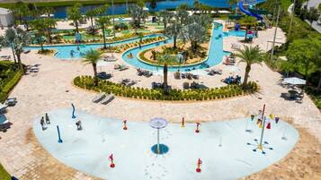 Outdoor pool, sun loungers, lifeguards on site
