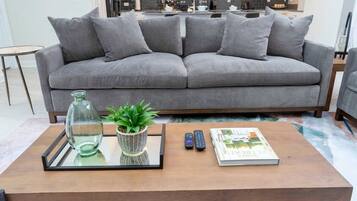 Townhome | Living room | 60-inch Smart TV with cable channels, Netflix, Hulu