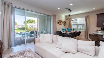 House | Living room | 60-inch Smart TV with cable channels, fireplace, Netflix