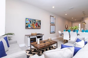 Townhome | Living room | 60-inch Smart TV with cable channels, Netflix, Hulu - Gorgeous 4 Bedroom Family Friendly Close to Disney 7573 (Kissimmee)
