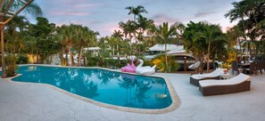 Outdoor pool, a heated pool