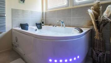 Shower, hair dryer, bathrobes, slippers