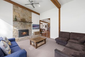 TV, fireplace - Bushhaven House (Fairhaven)