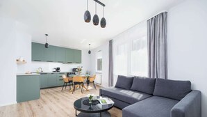 Living area - Modern Apartment | Balcony, Close to Center (Kraków)