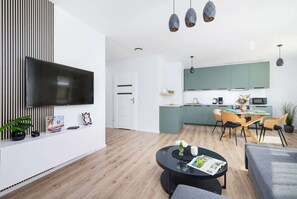 TV, offices - Modern Apartment | Balcony, Parking, Close to Center (Kraków)