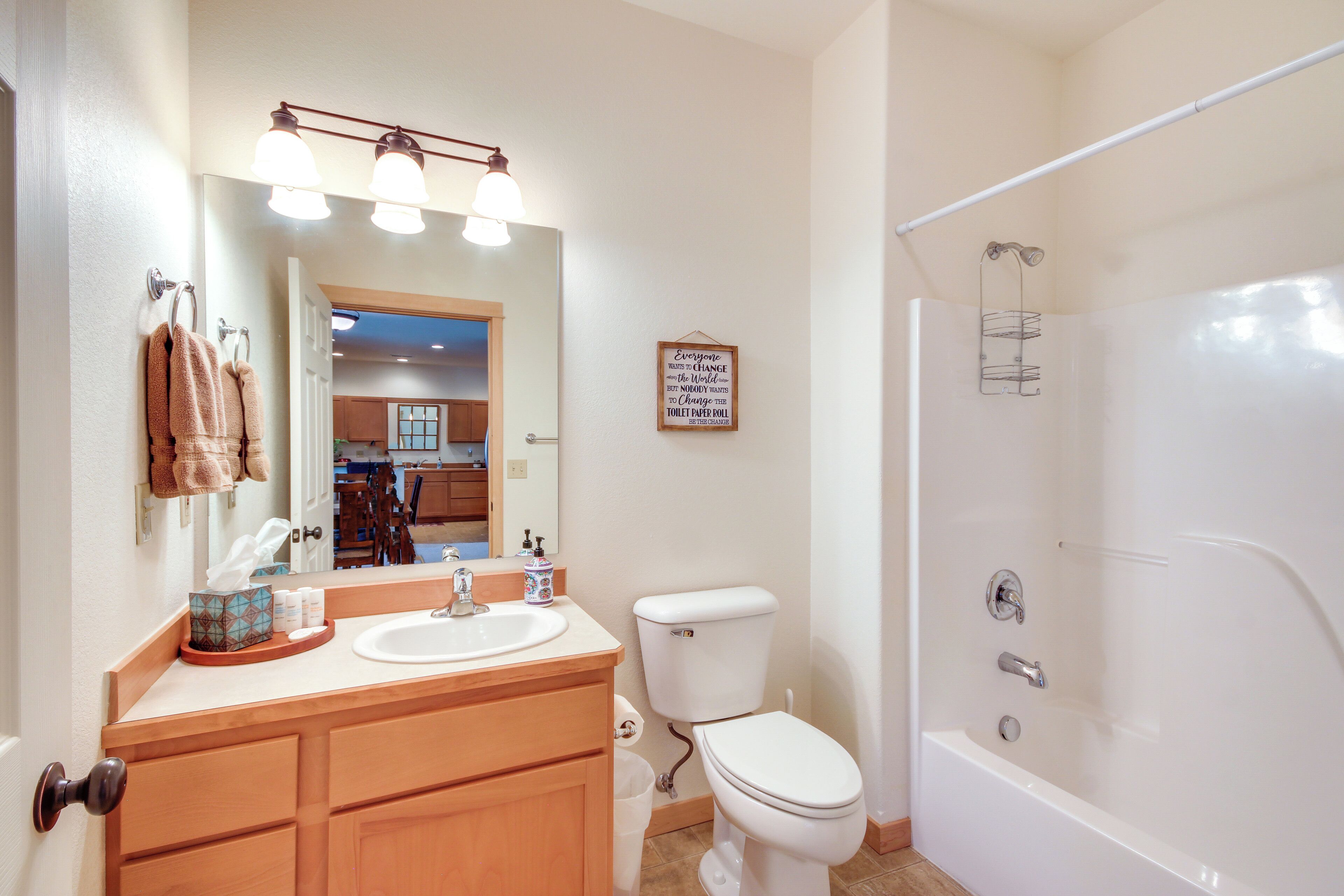 Free toiletries, hair dryer, towels