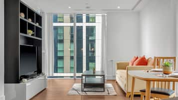 Superior Apartment, 2 Bedrooms, Non Smoking, Kitchenette | Living area | 32-inch LED TV with satellite channels, TV