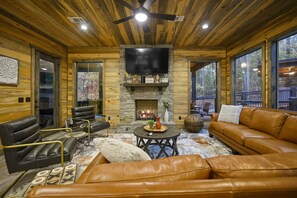 Smart TV, fireplace, video games