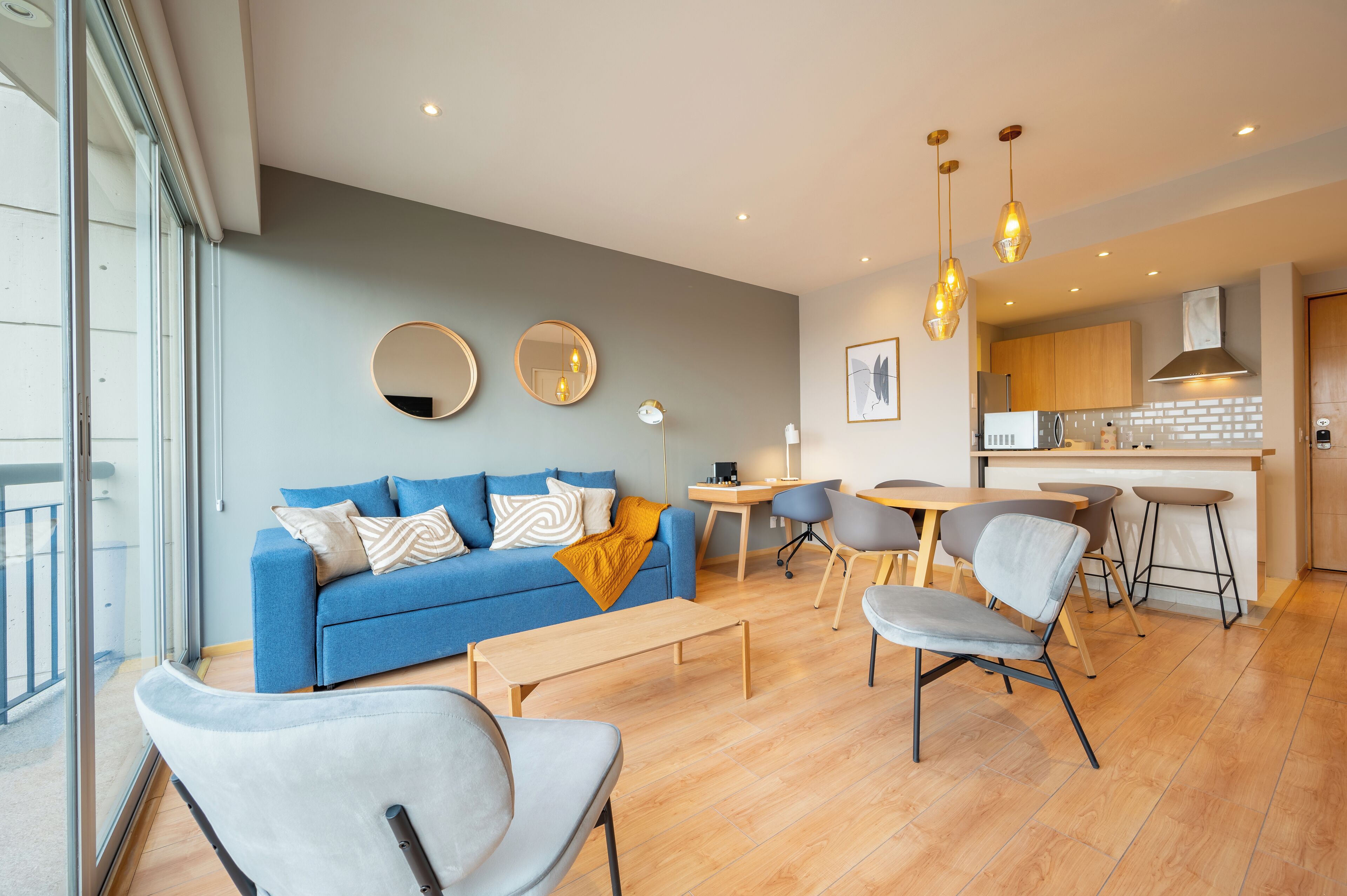 Superior Apartment, 1 Bedroom | Living room | 55-inch LED TV with cable channels, TV, Netflix