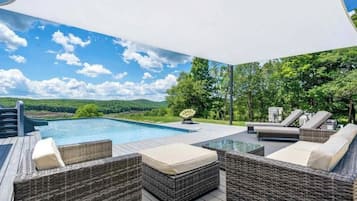 Piscine extérieure, piscine chauffée