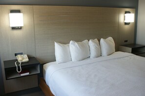 Pillow-top beds, desk, laptop workspace, blackout curtains