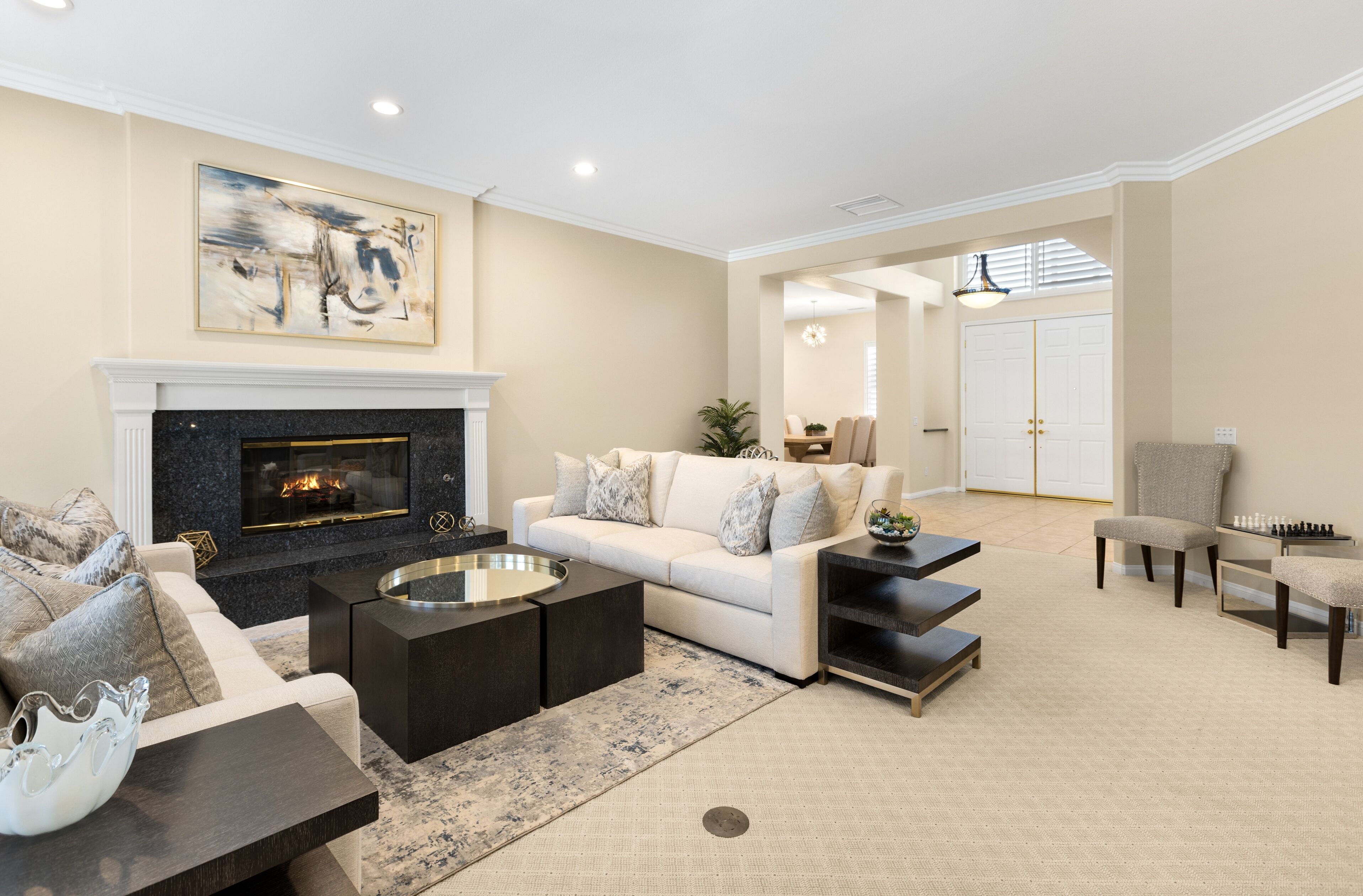 TV, fireplace, offices