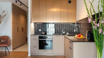 Studio Suite Executive | Bếp nhỏ riêng | Tủ lạnh, lò nướng, bếp nấu, máy rửa bát
