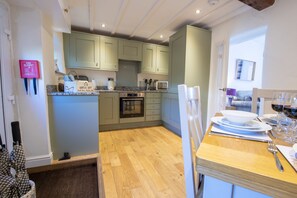 Fridge, microwave, dishwasher, coffee/tea maker