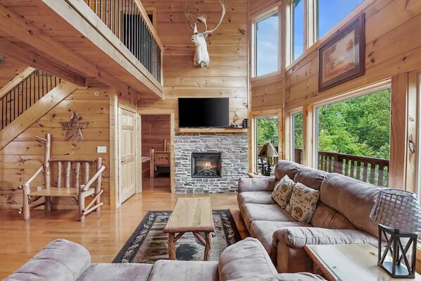 Smart TV, fireplace, video games, foosball