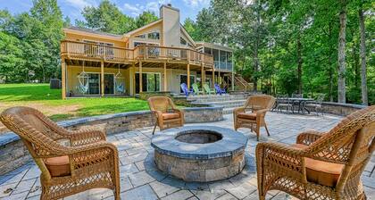 Beautiful lakefront home with large deck, firepit, dock