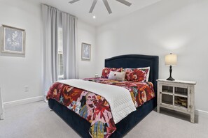 2 bedrooms, desk, iron/ironing board, travel cot