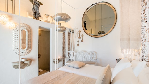 Chambre romantique double, vue sur la ville