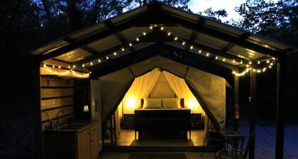 Black Fox Den: A Woodland Glamp - Heated Tent!