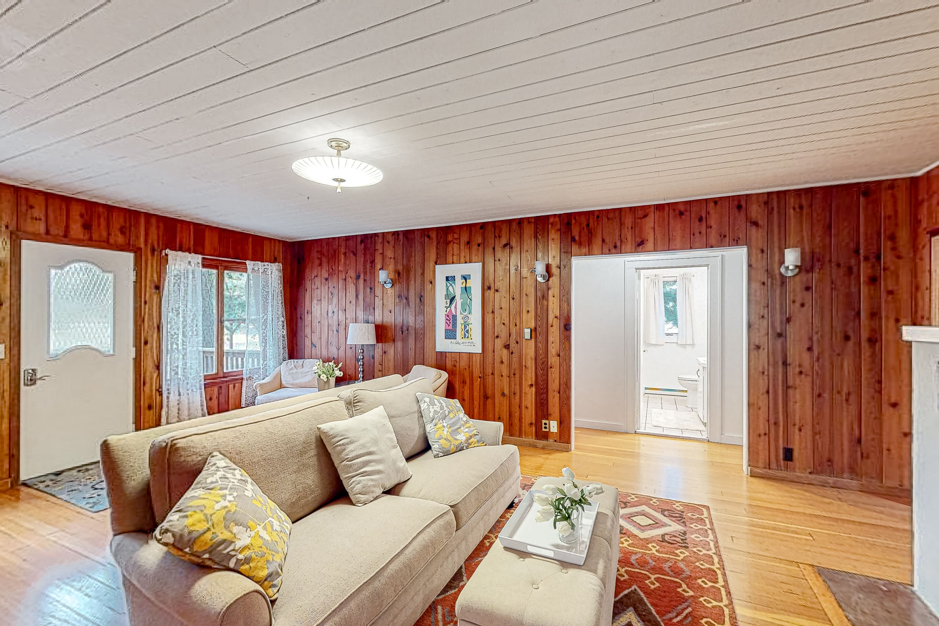 TV, fireplace, DVD player, foosball