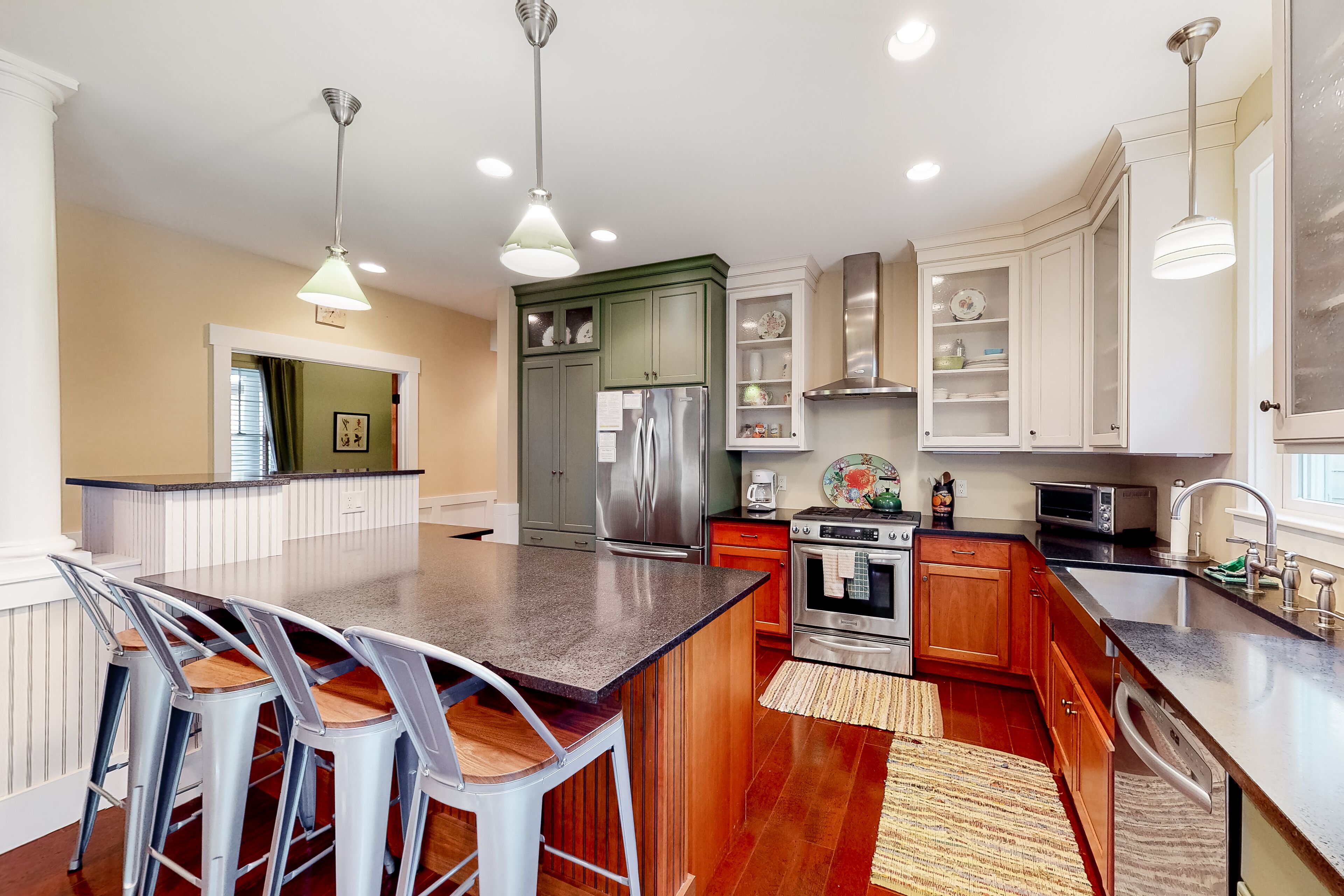 Beautiful updated home in downtown Glen Arbor with front porch, fireplace, grill