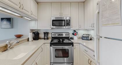 Beachfront condo on Lake Michigan with fireplace, deck, washer/dryer, great view