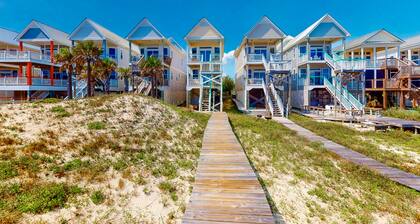 Dog-friendly beachfront home with private boardwalk, gas grill, deck, beach view