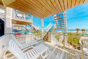 Property grounds - Dog-friendly beachfront home with private boardwalk, gas grill, deck, beach view (St. George Island)