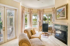 Smart TV, fireplace, printers