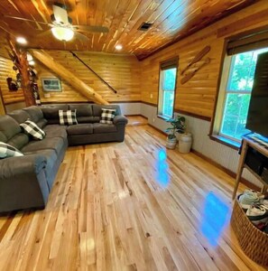 Smart TV, DVD player, books, video library