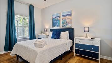 4 bedrooms, iron/ironing board, travel crib, WiFi