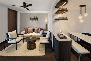 Family Suite, 2 Bedrooms, Balcony, Garden View | Living area | 55-inch LED TV with cable channels, TV - JW Marriott Khao Lak Resort Suites (Takua Pa)