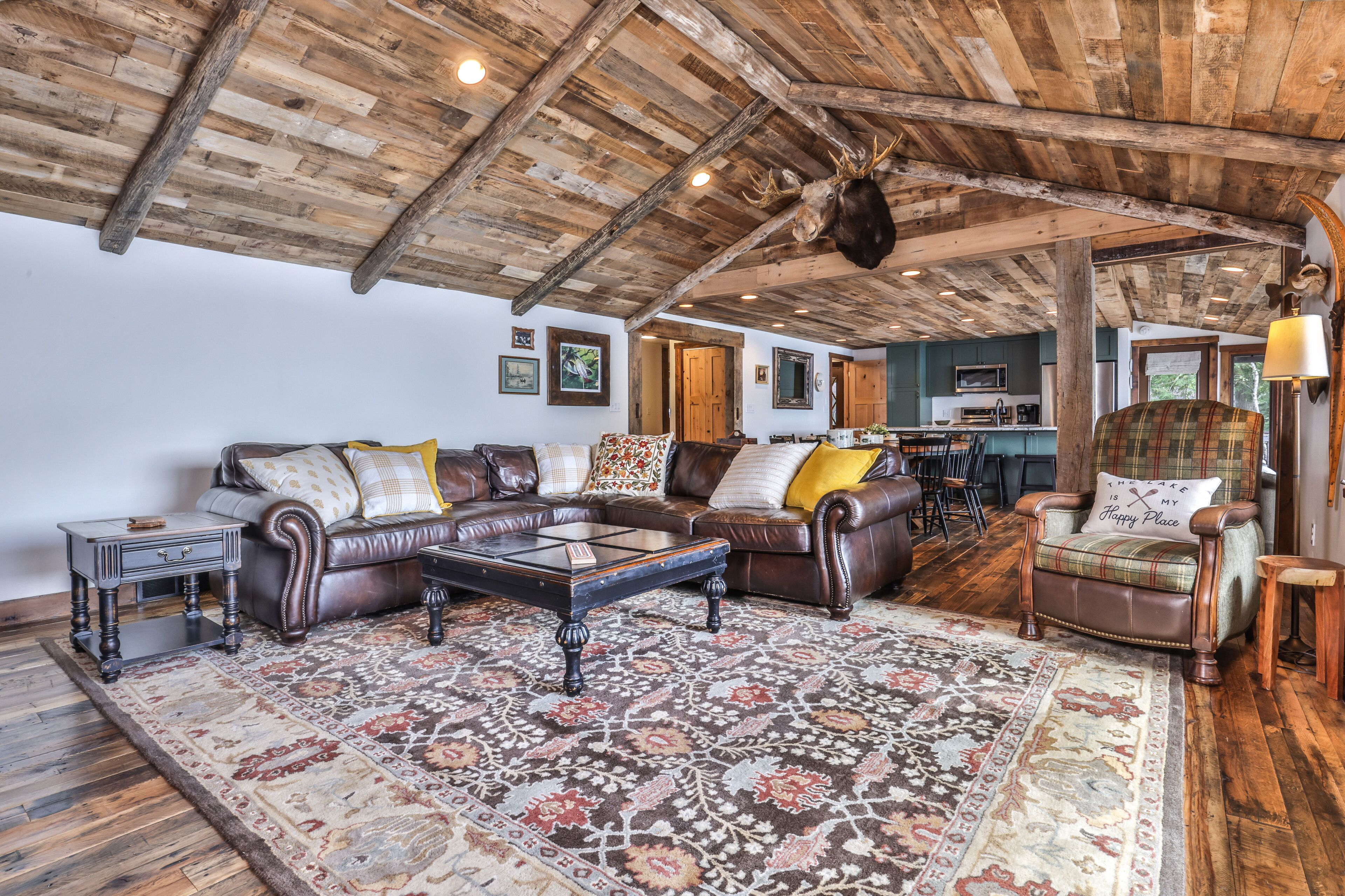 Lakefront home on snowmobile trail with kayaks/SUP, fireplace, game room & AC