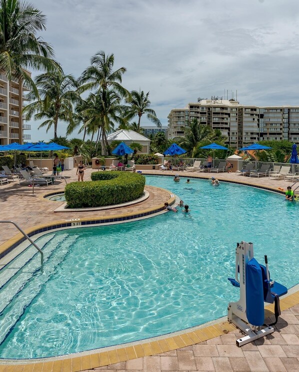 Outdoor pool, a heated pool