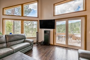 Televisión y chimenea 