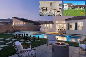 Outdoor pool, a heated pool - Summer specials! Pool+spa+gameroom+putting green (Desert Hot Springs)