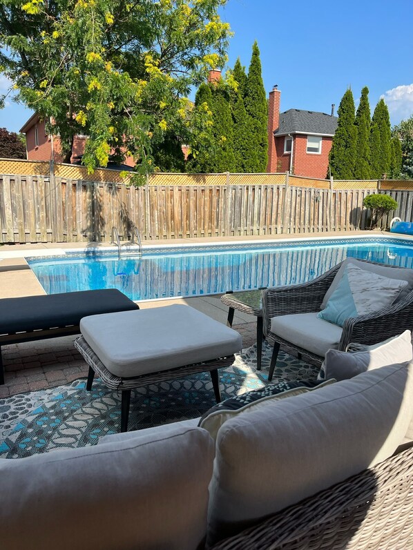 Piscine extérieure, piscine chauffée