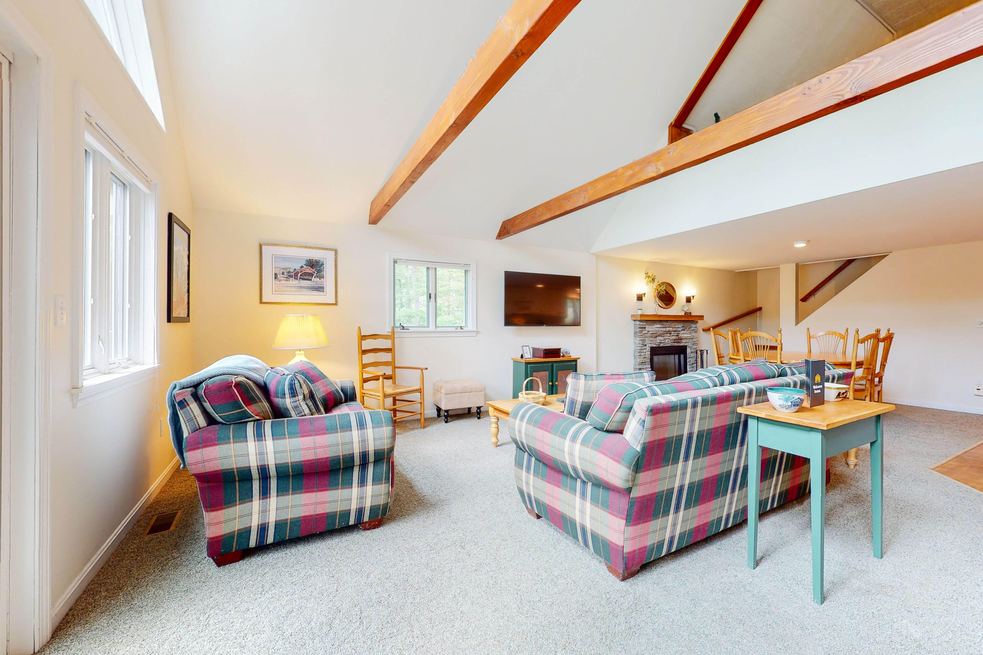 Dog-friendly, waterfront home on the Saco River with private hot tub & fireplace