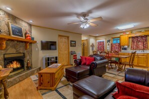 TV, fireplace, DVD player