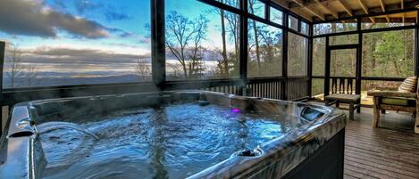 Indoor spa tub