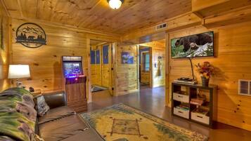 Tv, eldstad och dvd-spelare