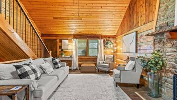 Televisor, llar de foc, reproductor de DVD i taula de tennis de taula